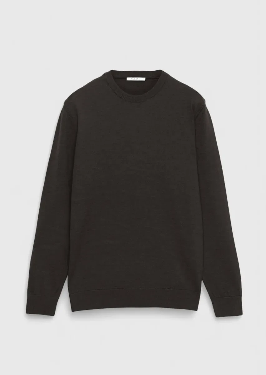 Dark Brown Knitwear Sweatshirt - 1