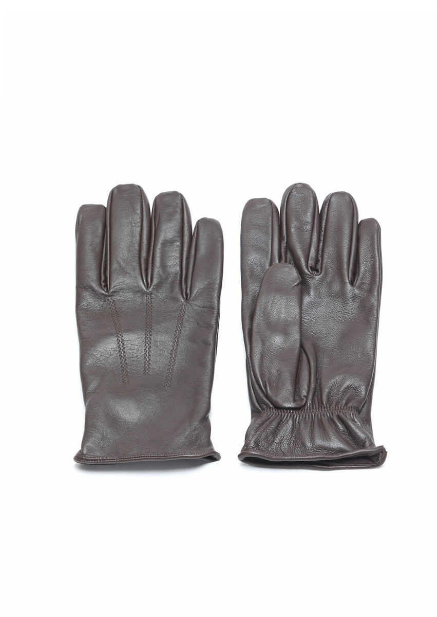 Dark Brown Leather Glove - 1