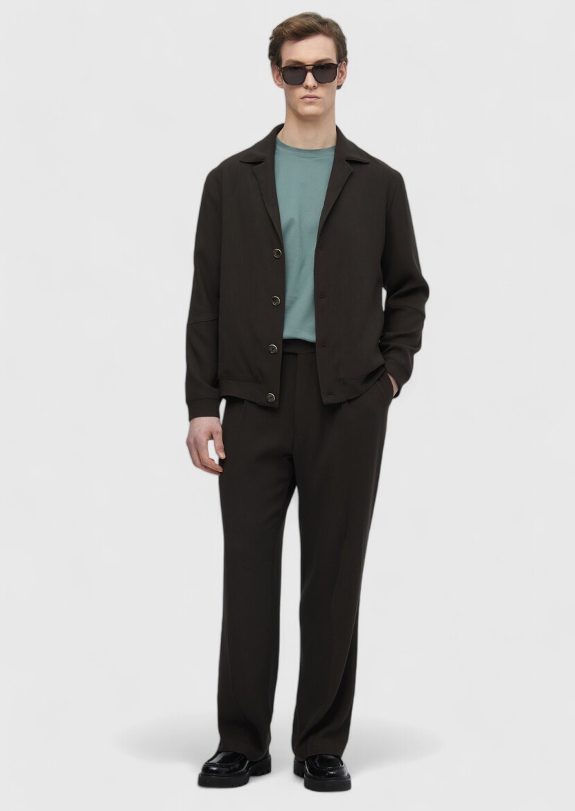 Dark Brown Plain Comfort Fit Wool Blended Suit - RAMSEY