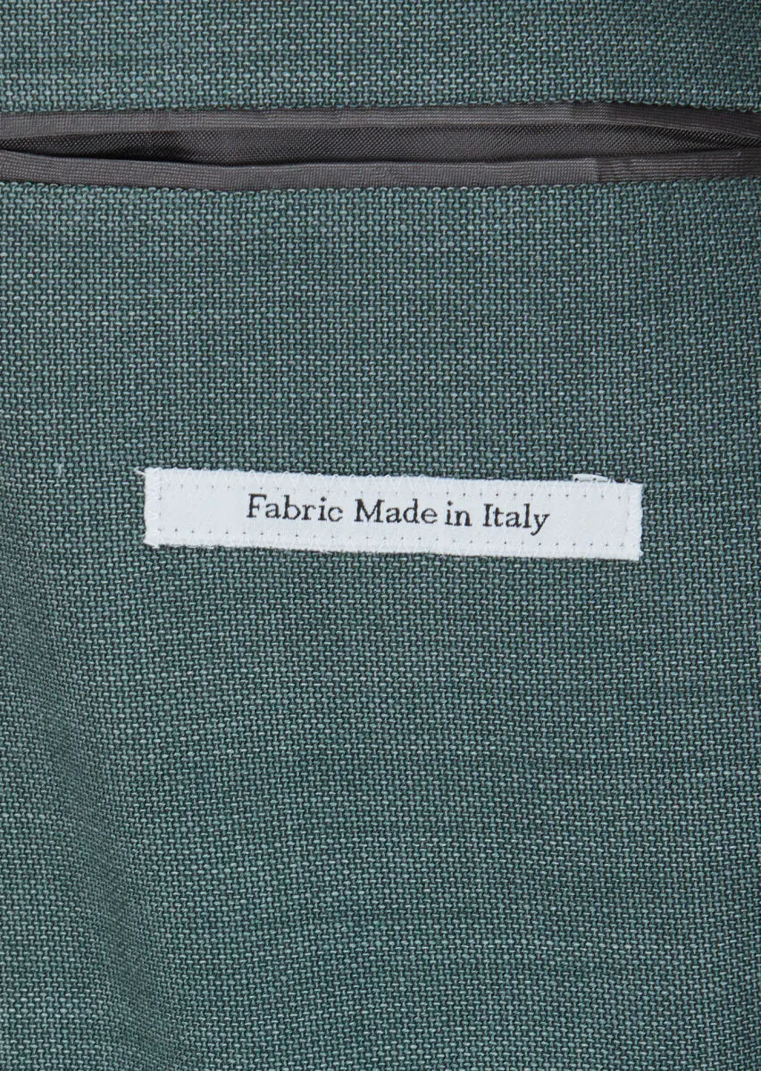 Dark Green Patterned Wool Blended Jacket - 5