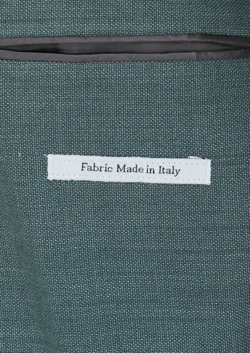 Dark Green Patterned Wool Blended Jacket - 5