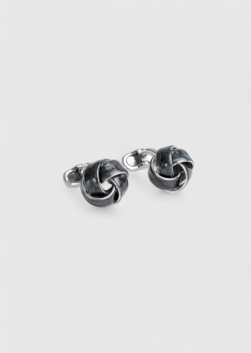 Dark Grey Brass Cuff Link - 1
