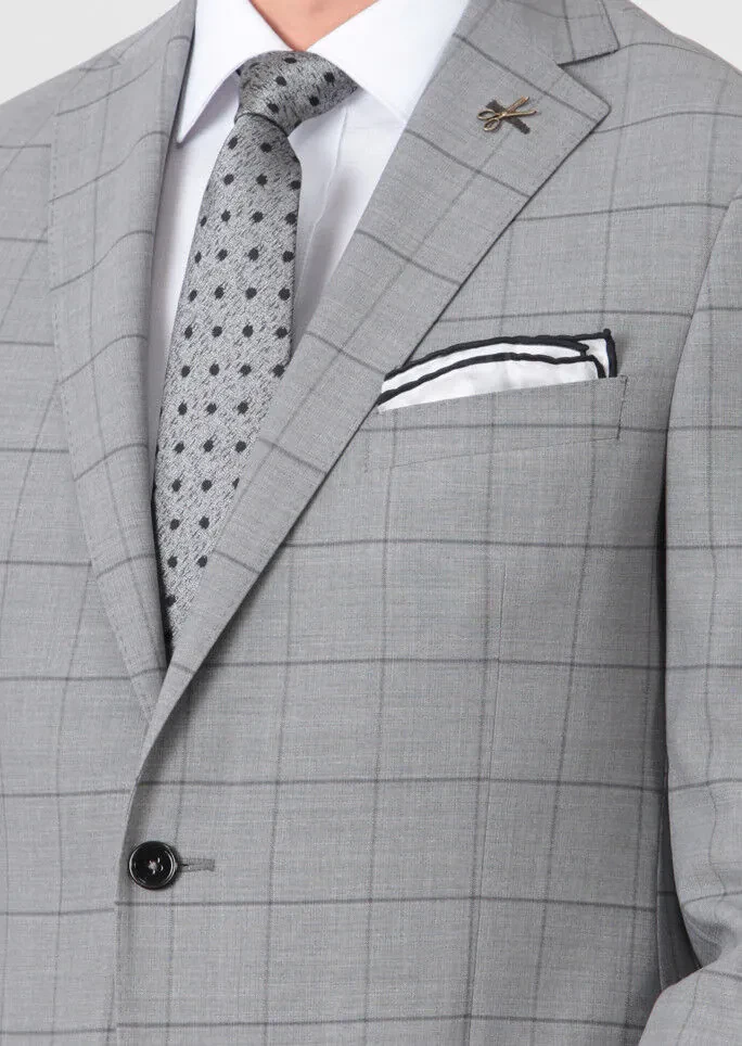 Dark Grey Checkered Regular Fit 100% Wool Suit - 3