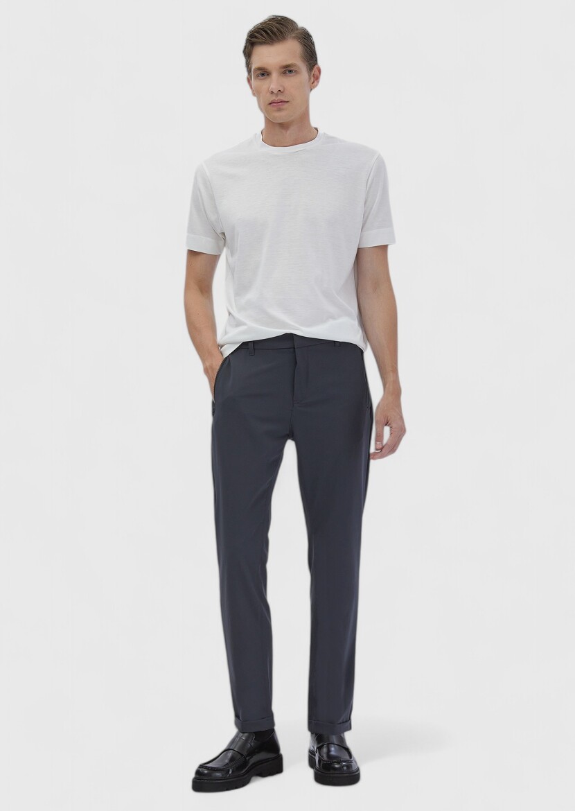 Dark Grey Knitting Jogging Fit Casual Trousers - RAMSEY