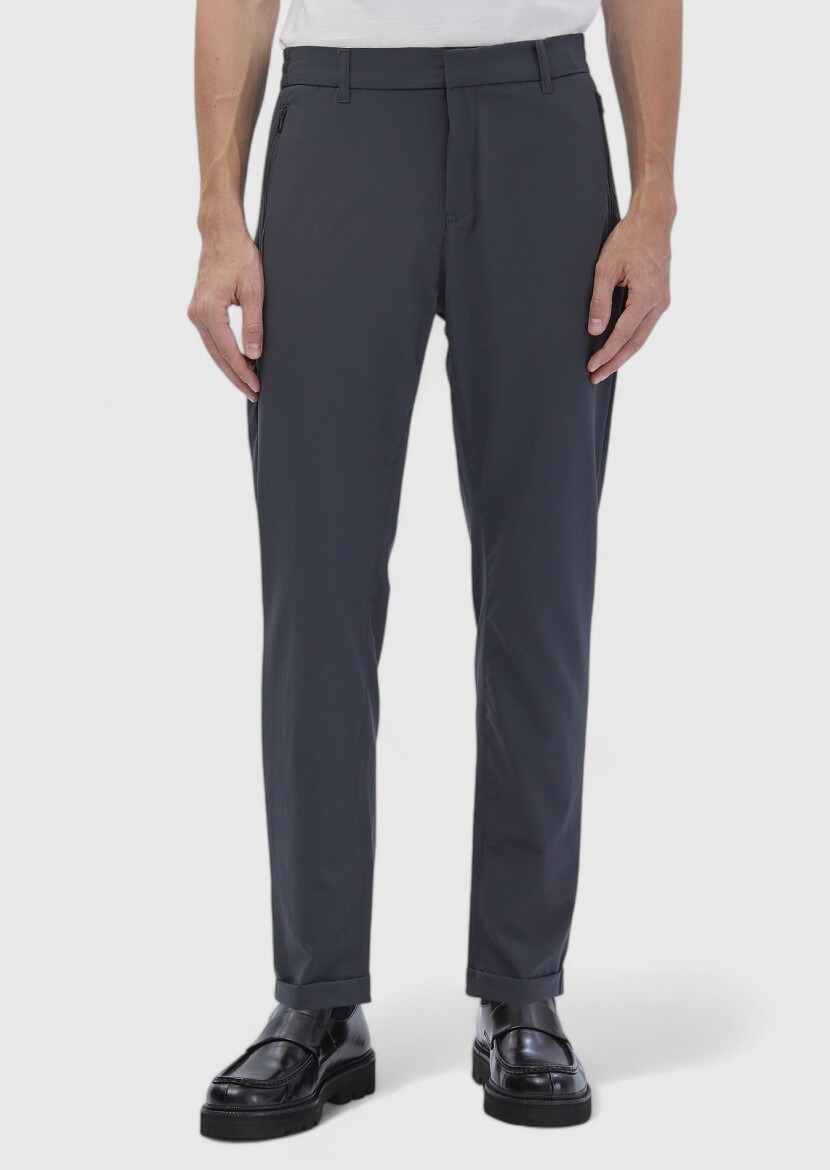 Dark Grey Knitting Jogging Fit Casual Trousers - RAMSEY