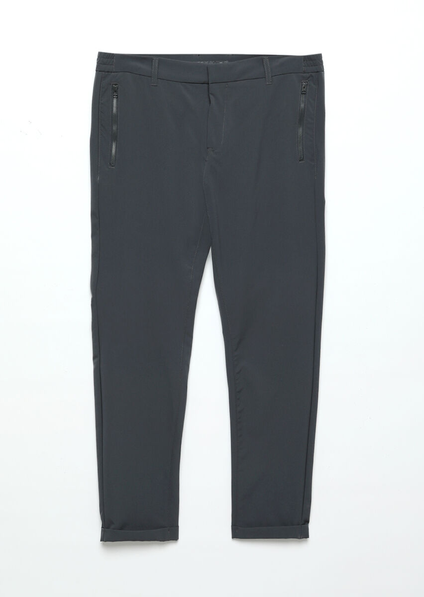 Dark Grey Knitting Jogging Fit Casual Trousers - 7