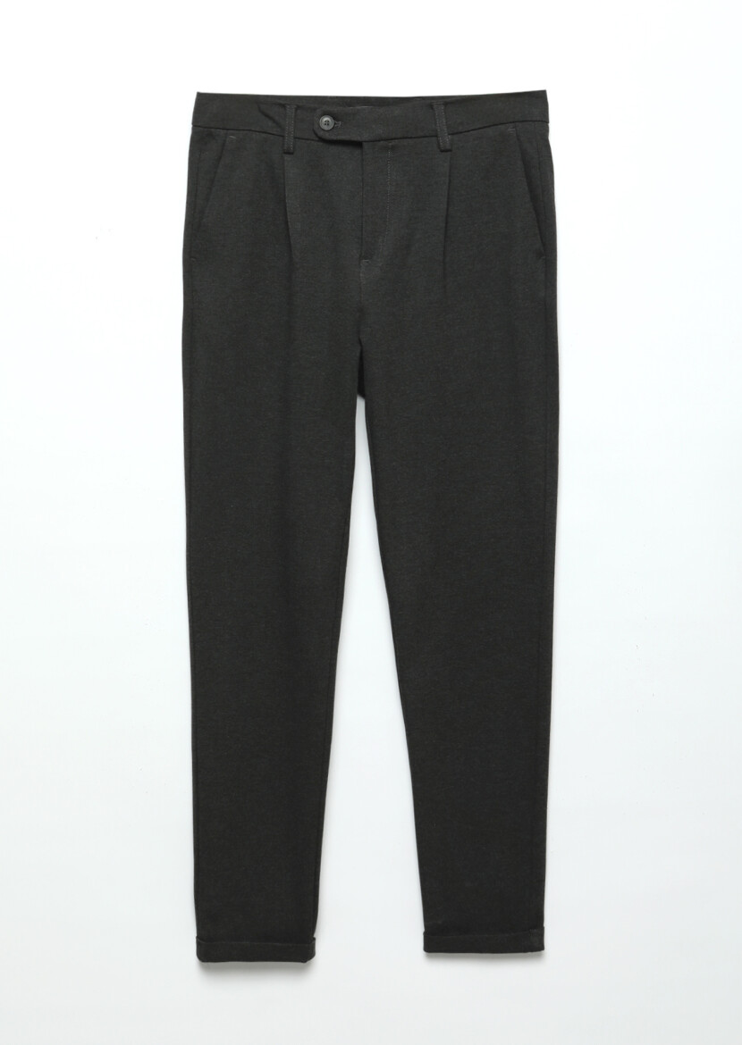 Dark Grey Knitting Regular Fit Casual Trousers - 6