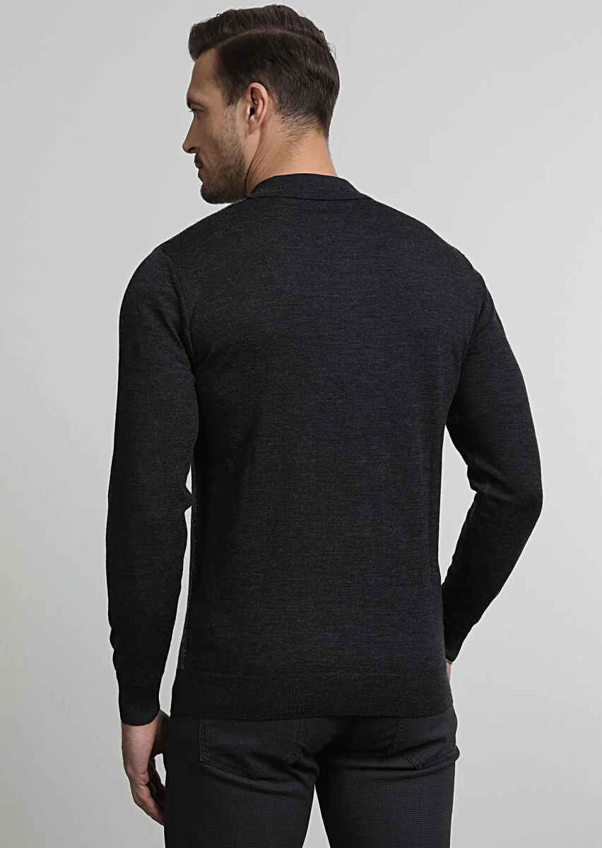 Dark Grey Knitwear Sweatshirt - 4
