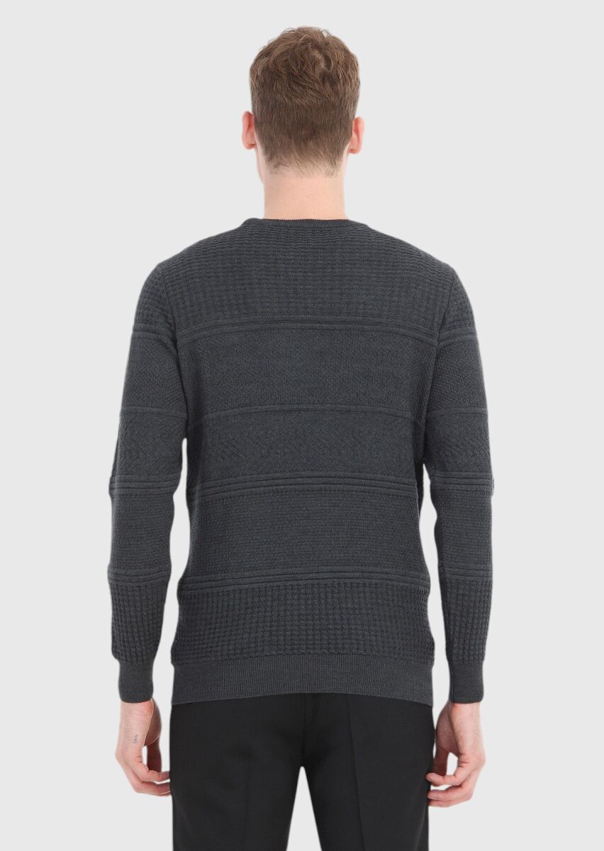Dark Grey Knitwear Sweatshirt - 4