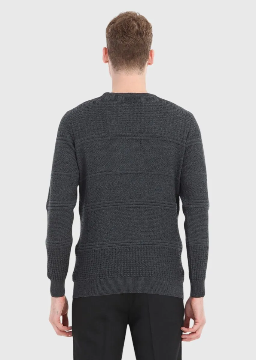 Dark Grey Knitwear Sweatshirt - 4