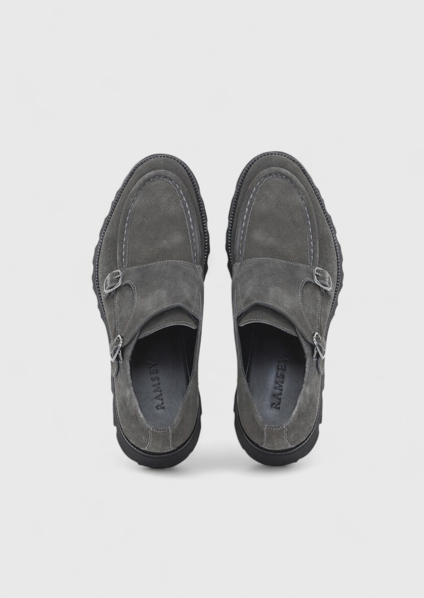 Dark Grey Leather Casual Loafer - 6