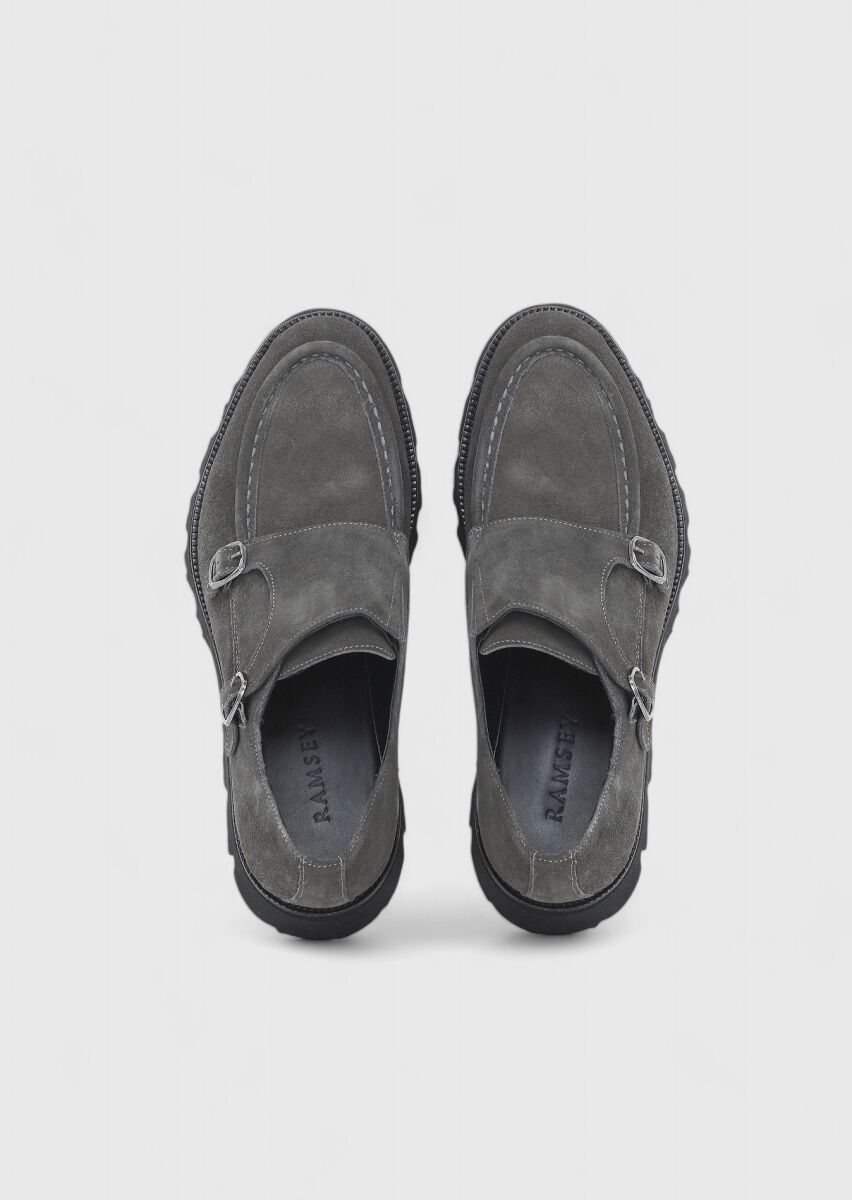 Dark Grey Leather Casual Loafer - 6