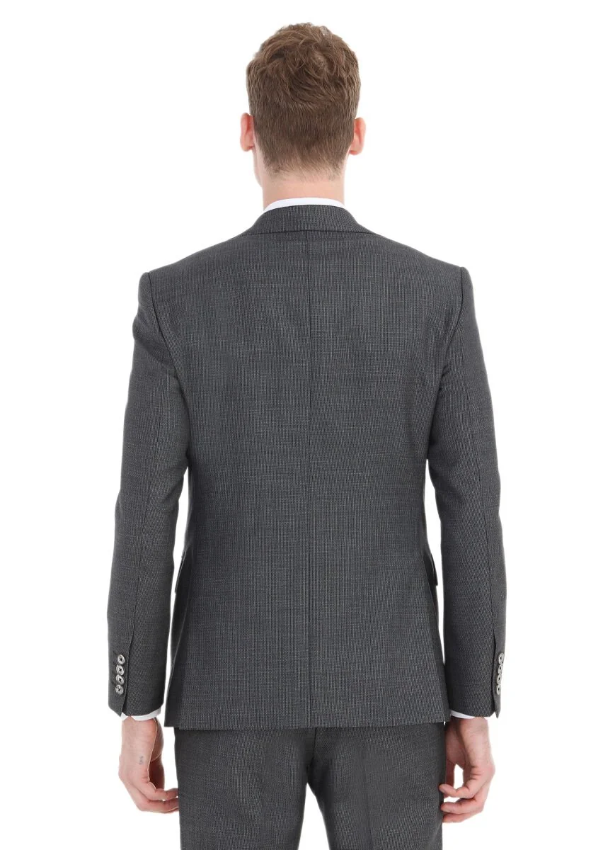 Dark Grey Micro Modern Fit 100% Wool Suit - 5