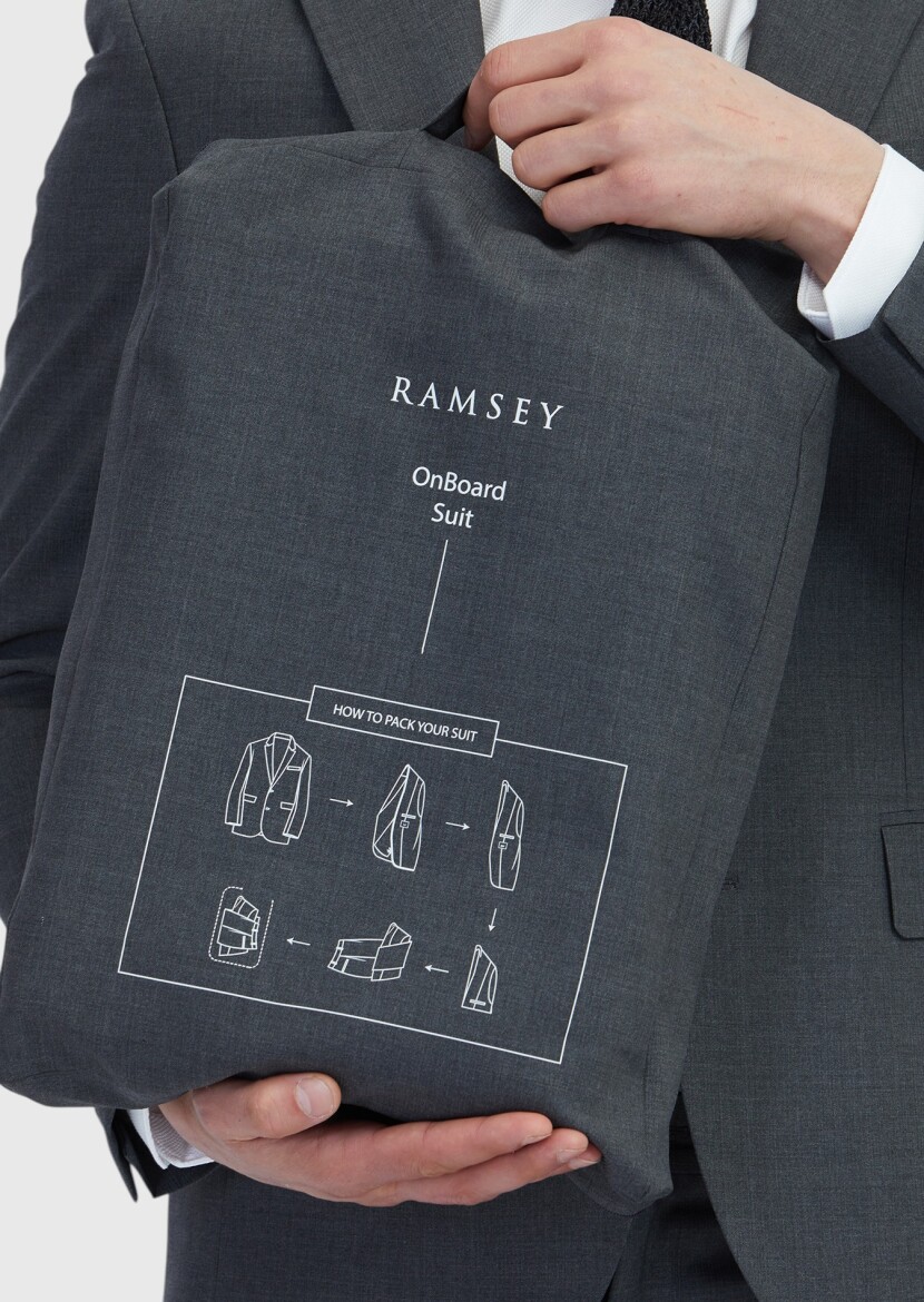 Dark Grey Micro Modern Fit Wool Blended Suit - 5