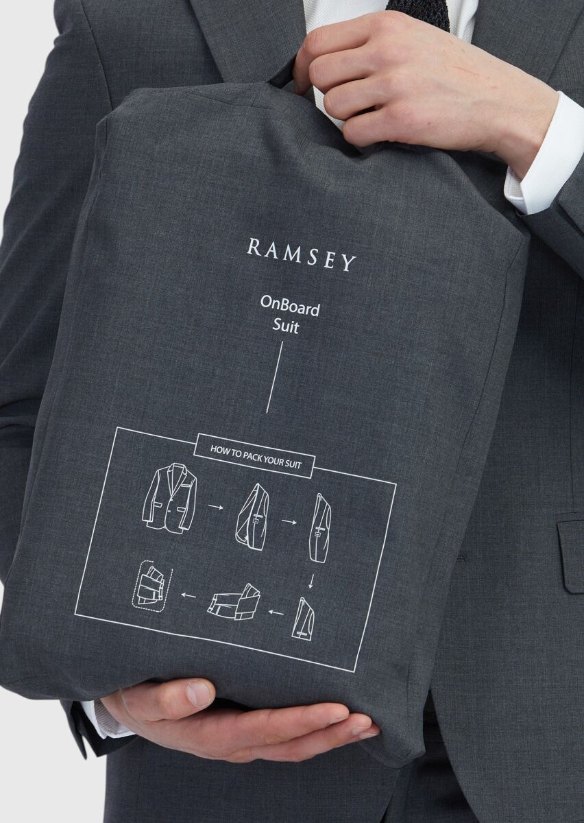 Dark Grey Micro Modern Fit Wool Blended Suit - 5