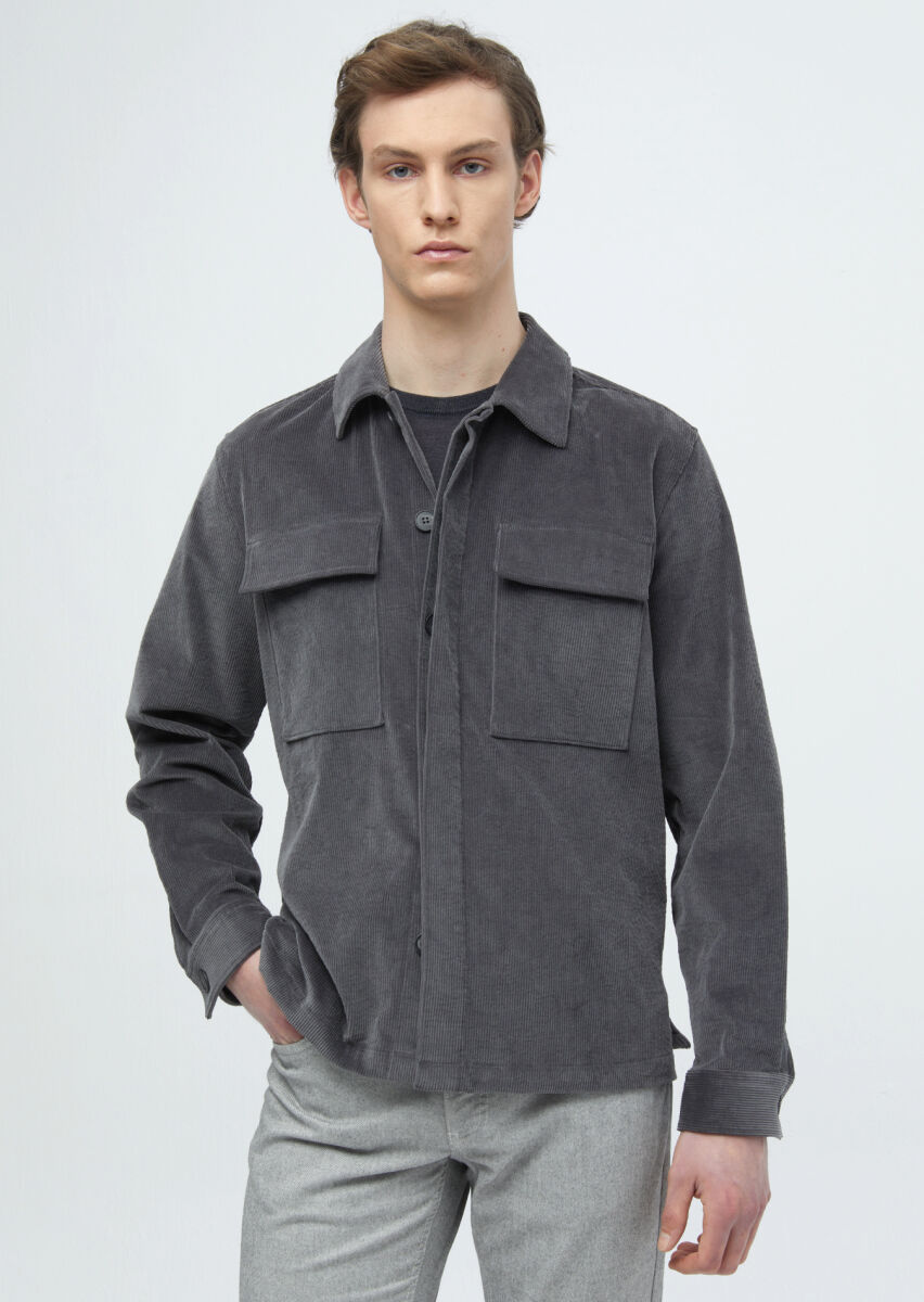 Dark Grey Overshirt - 3