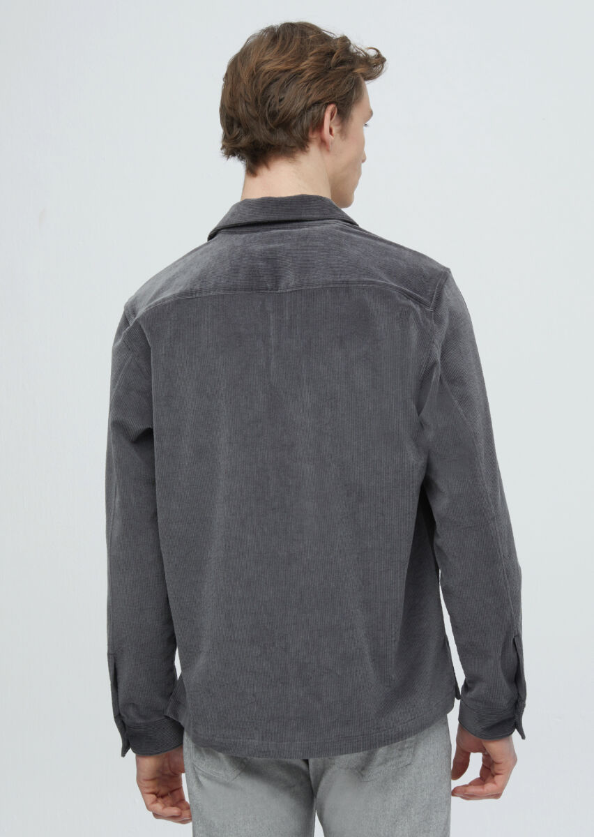 Dark Grey Overshirt - 8