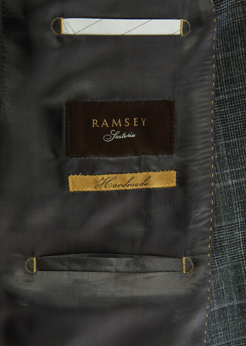 Dark Grey Patterned Regular Fit Silk Blended Jacket - 6