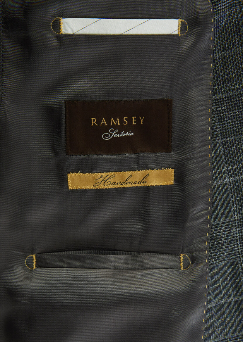 Dark Grey Patterned Regular Fit Silk Blended Jacket - 6