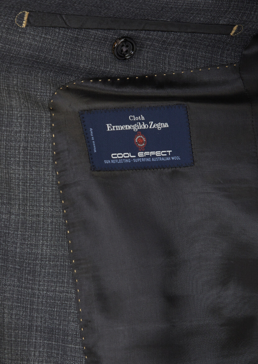 Dark Grey Plain Regular Fit 100% Wool Suit - 5