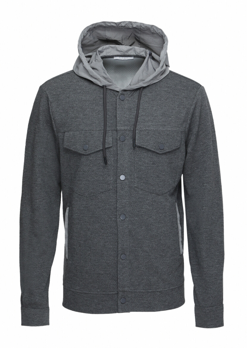Dark Grey Regular Fit Lightweight Jacket - 5