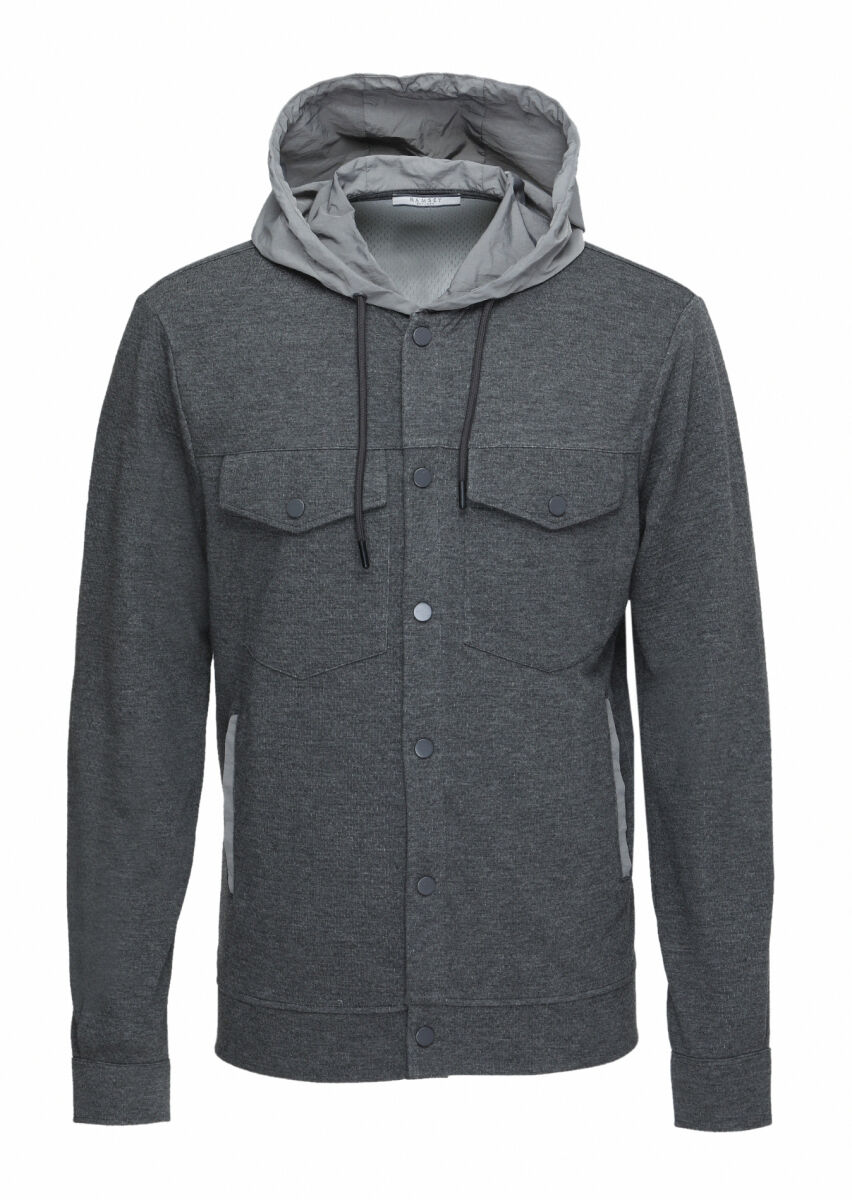 Dark Grey Regular Fit Lightweight Jacket - 5