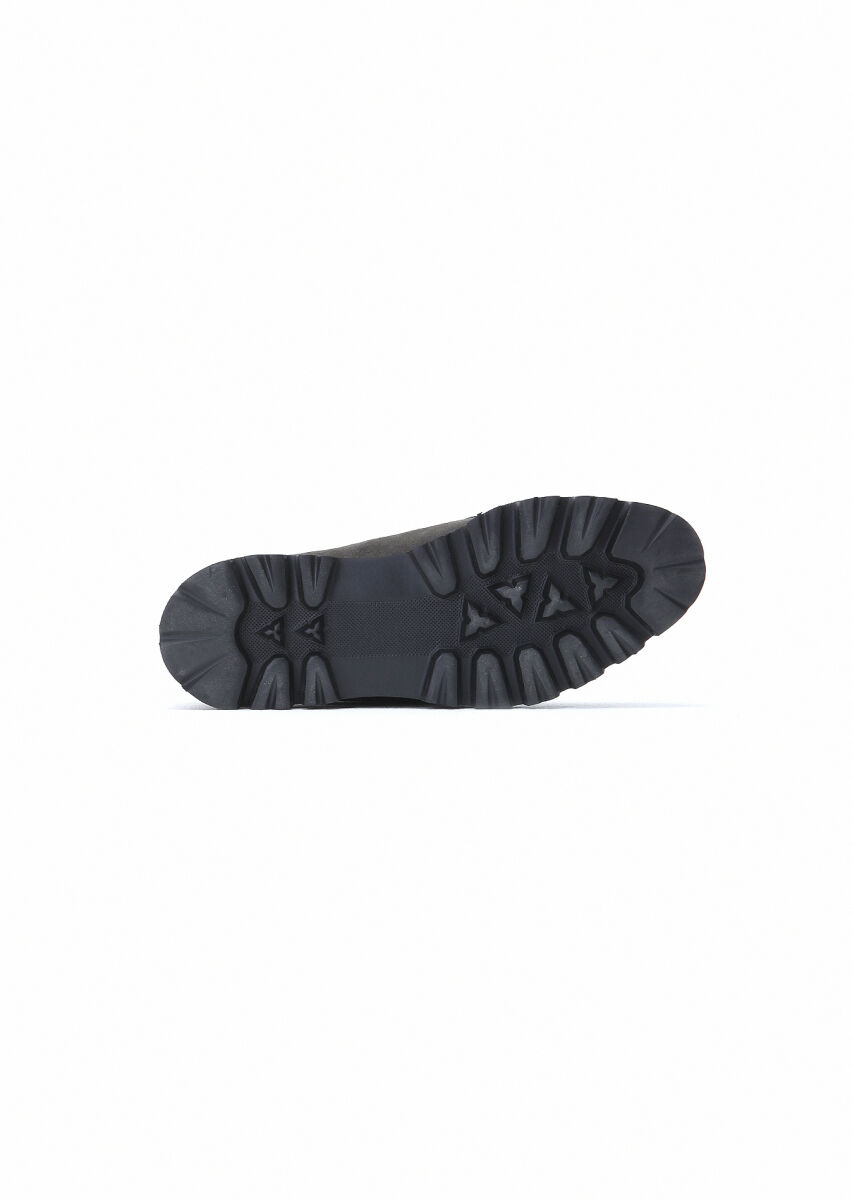 Dark Grey Suede Casual Shoes - 5