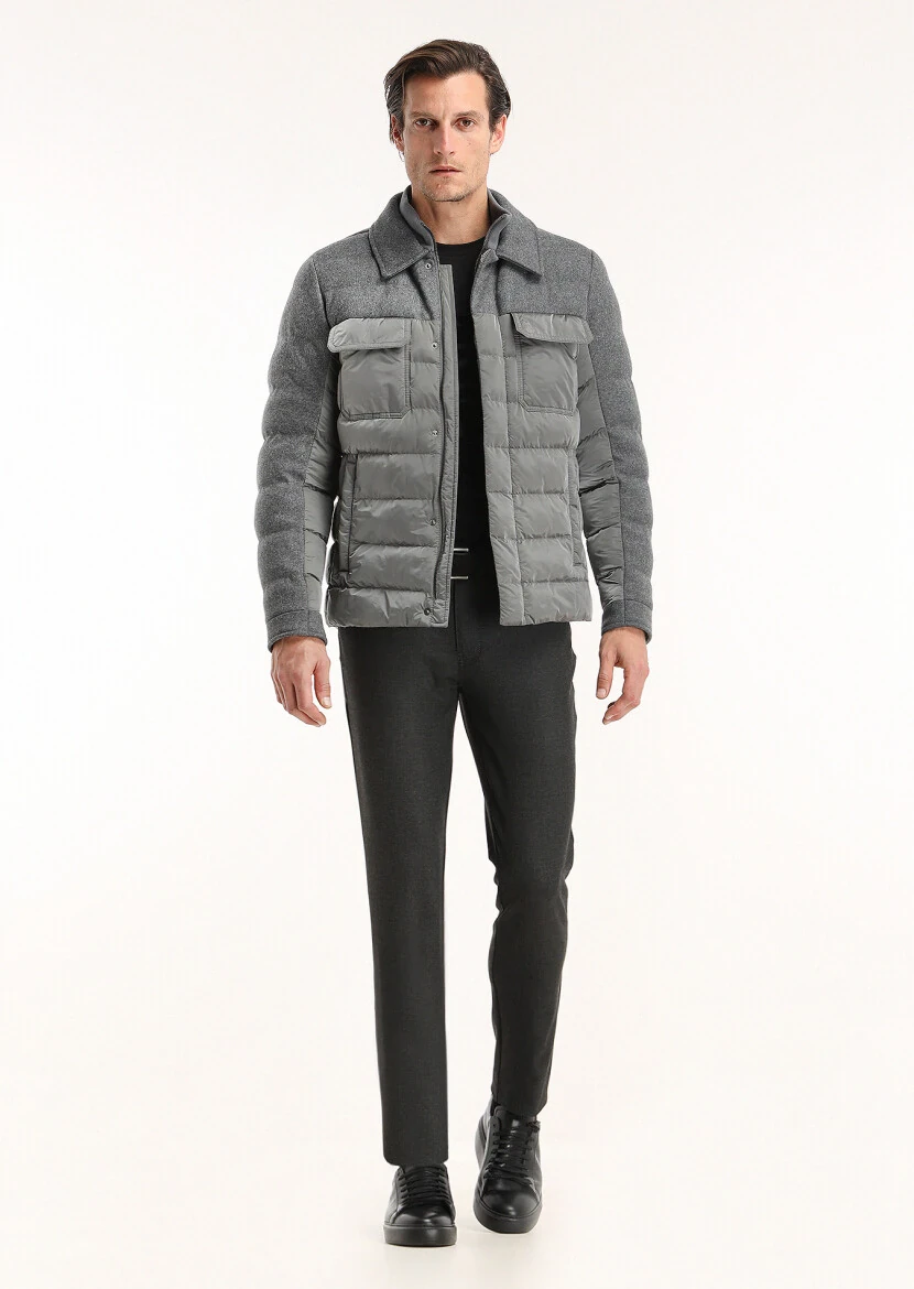 Dark Grey Weaving Coat - 1