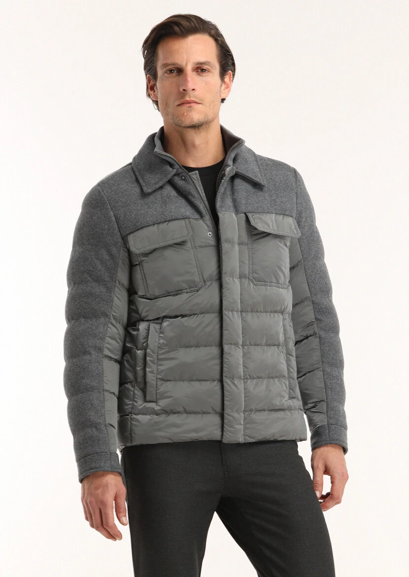 Dark Grey Weaving Coat - 2