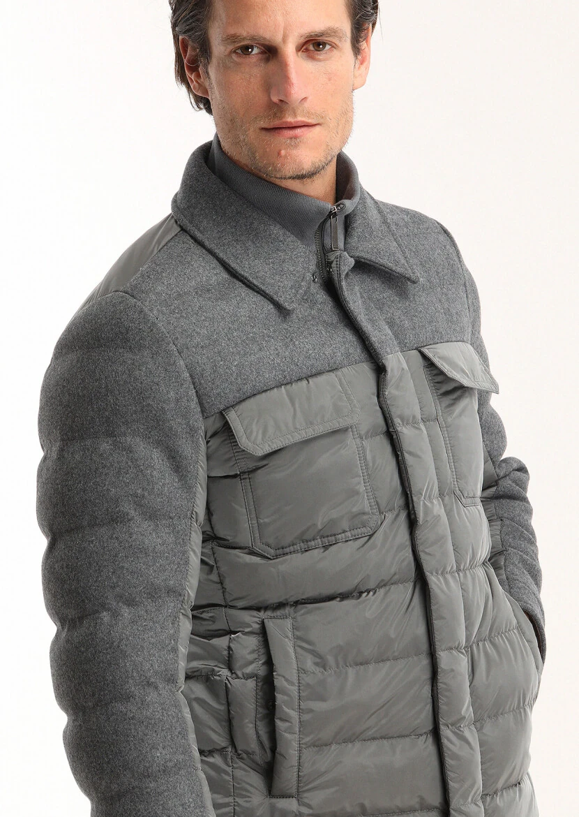 Dark Grey Weaving Coat - 5