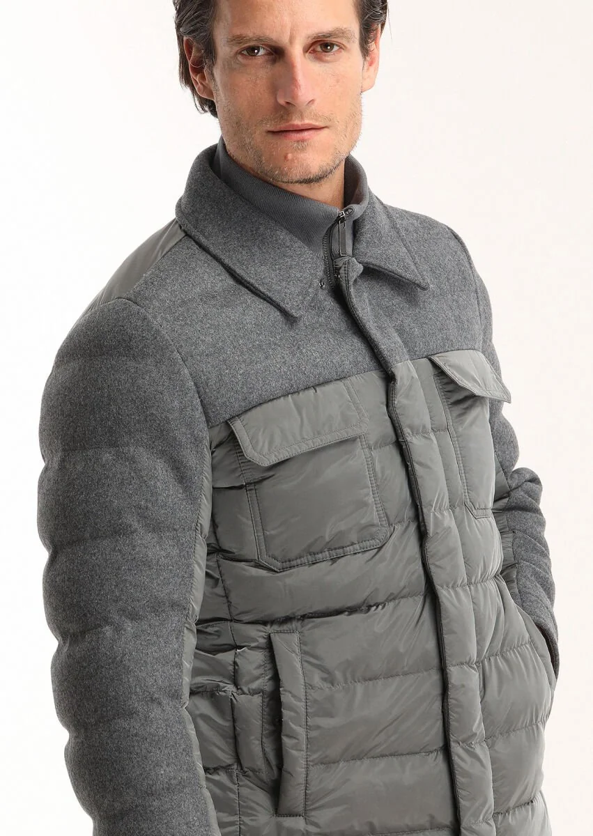 Dark Grey Weaving Coat - 5