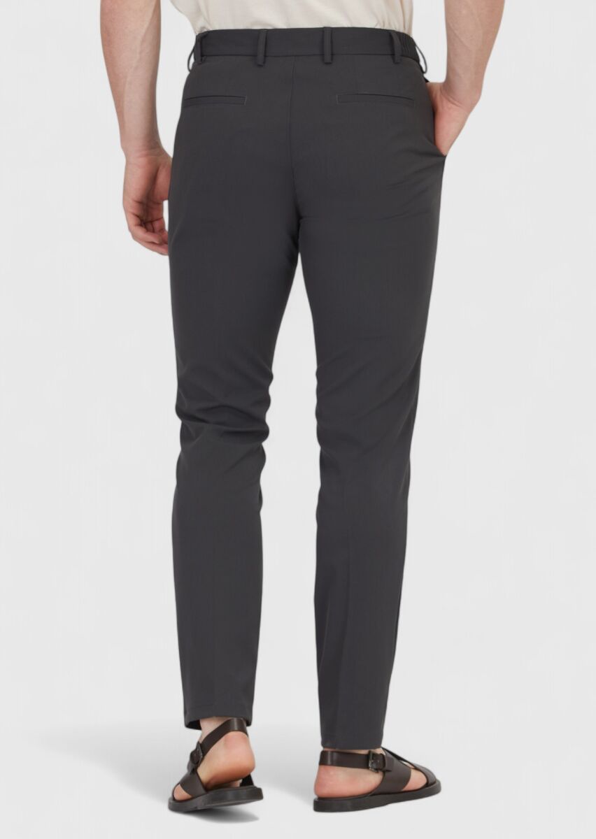 Dark Grey Weaving Jogging Fit Casual Trousers - 4