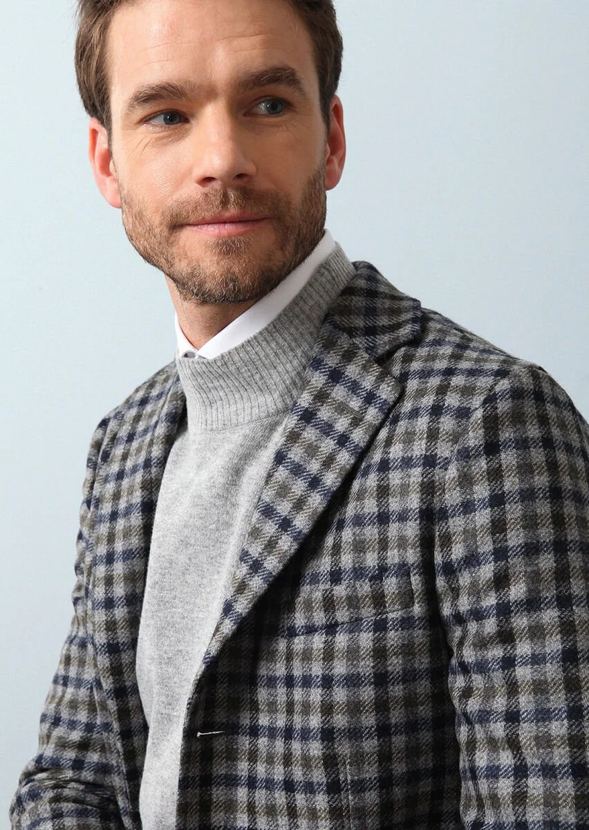 Dark Grey Weaving Overcoat - 1