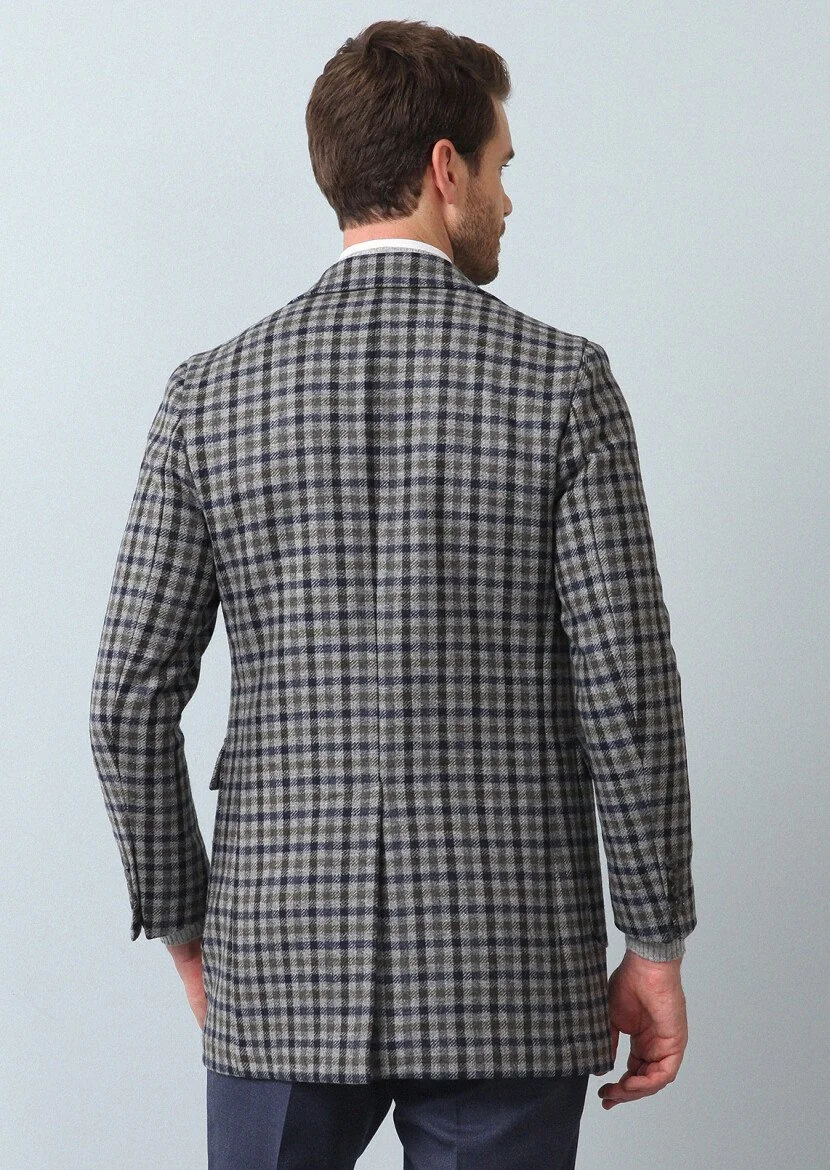 Dark Grey Weaving Overcoat - 5