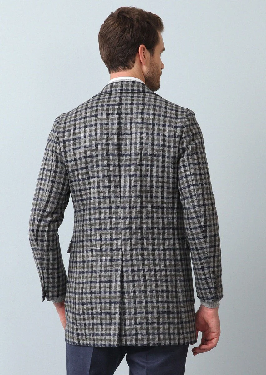 Dark Grey Weaving Overcoat - 5