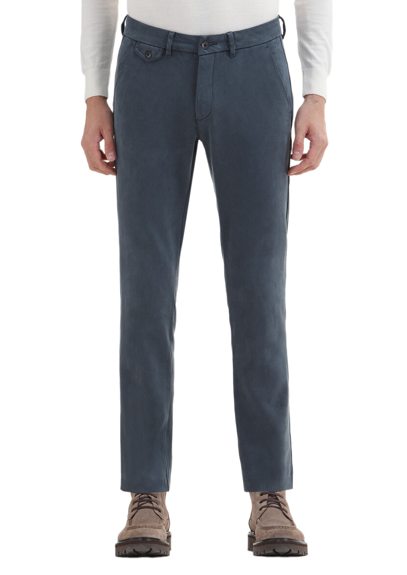 Dark Grey Weaving Regular Fit Casual Trousers - 2