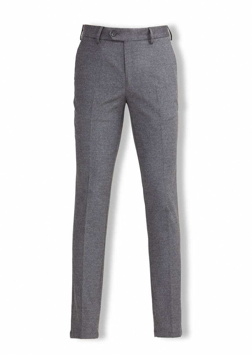 Dark Grey Weaving Slim Fit Classical Trousers - 1