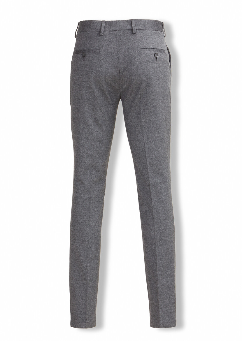 Dark Grey Weaving Slim Fit Classical Trousers - 3