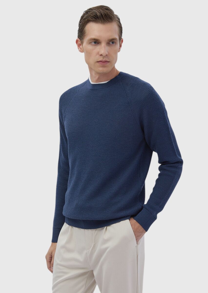 Dark Indigo Knitwear Sweatshirt - 3