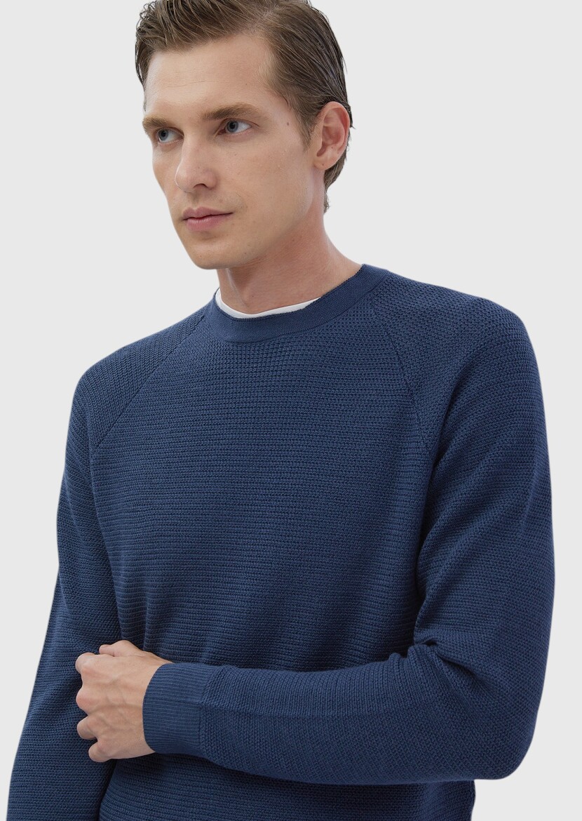 Dark Indigo Knitwear Sweatshirt - 4