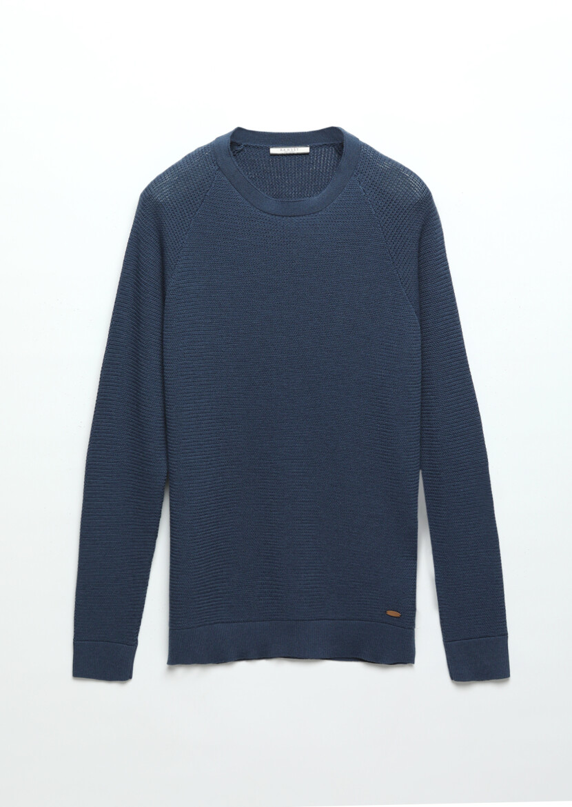 Dark Indigo Knitwear Sweatshirt - 7