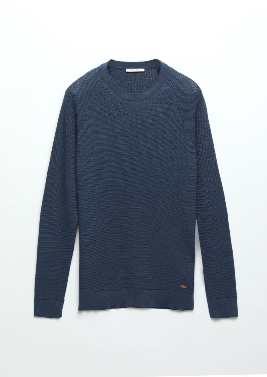 Dark Indigo Knitwear Sweatshirt - 7