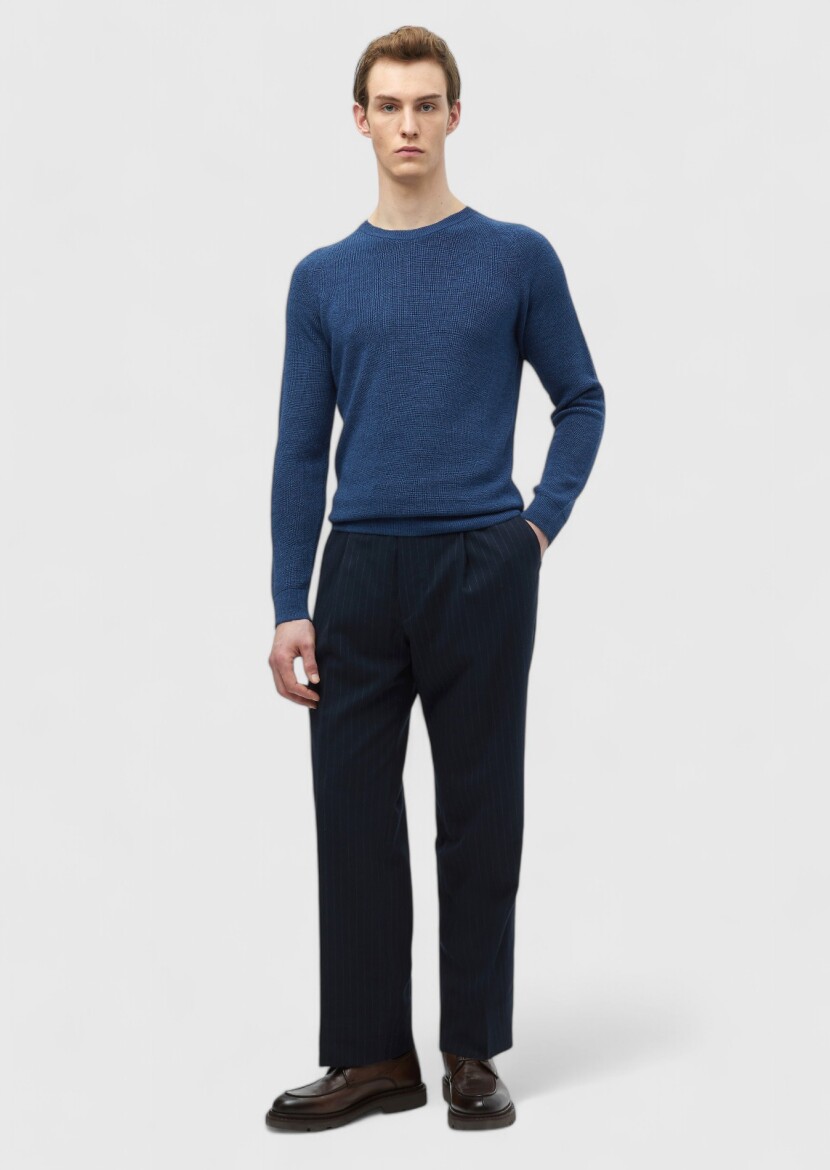 Dark Indigo Knitwear Sweatshirt - 2