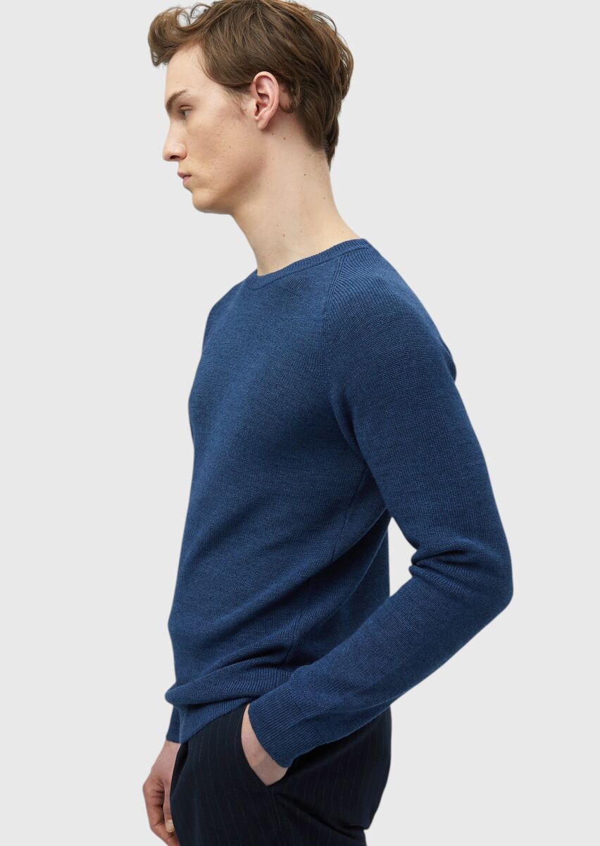 Dark Indigo Knitwear Sweatshirt - 4