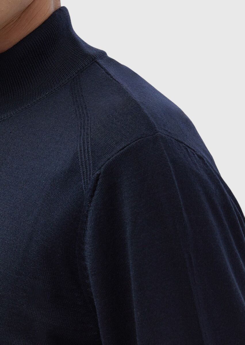 Dark Indigo Knitwear Sweatshirt - 5