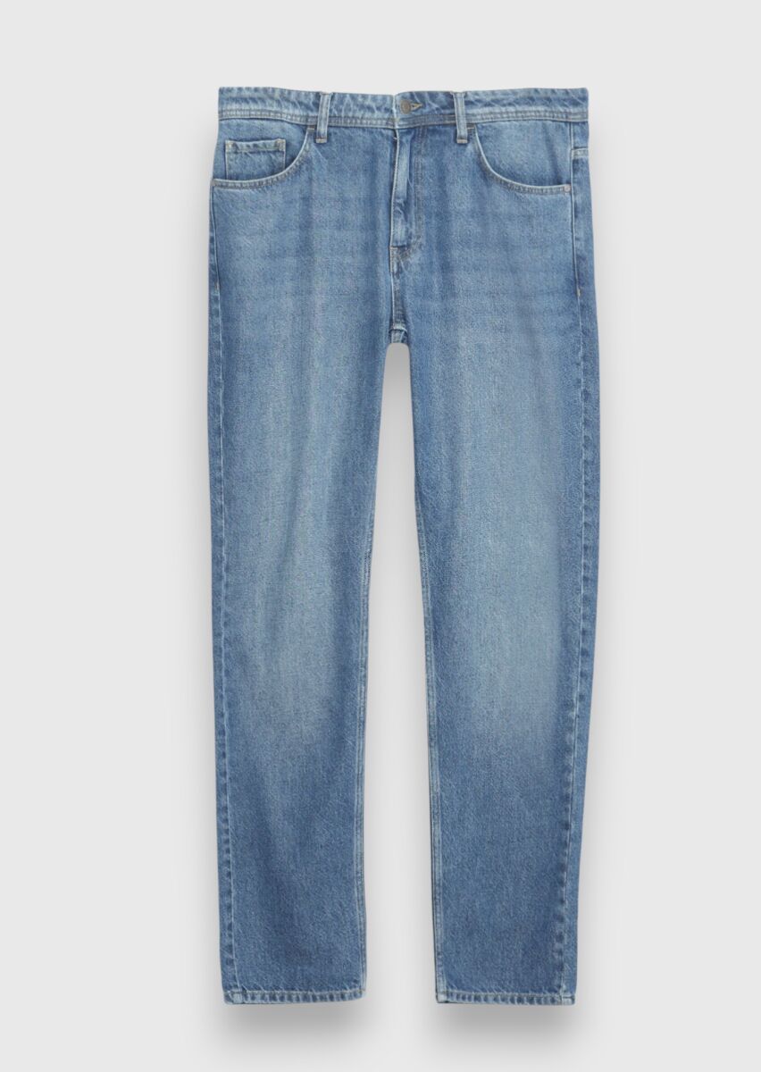 Dark Indigo Regular Fit Denim Cotton Blended Trousers - 6