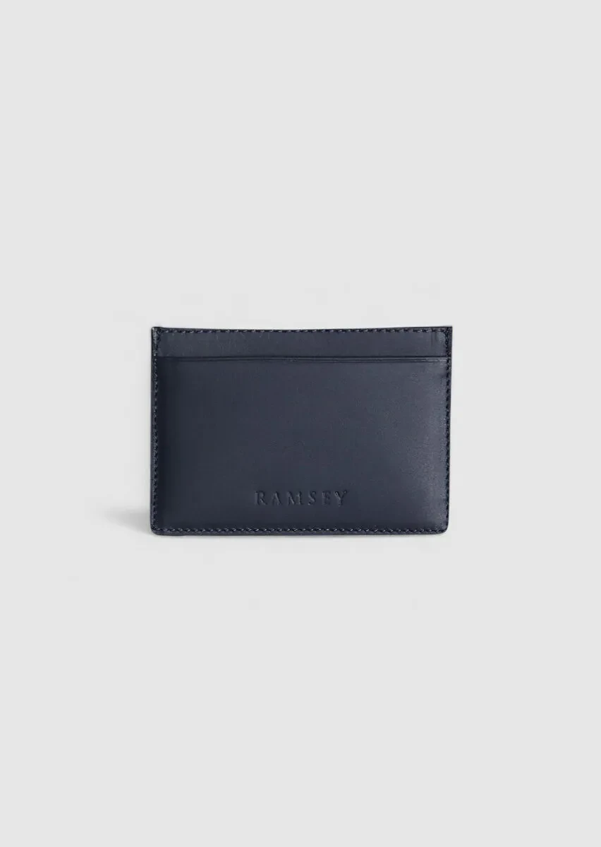 Dark Navyblue Cow Leather Card Holder - 1