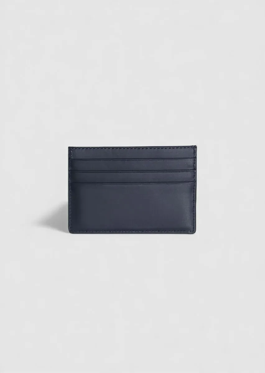 Dark Navyblue Cow Leather Card Holder - 2