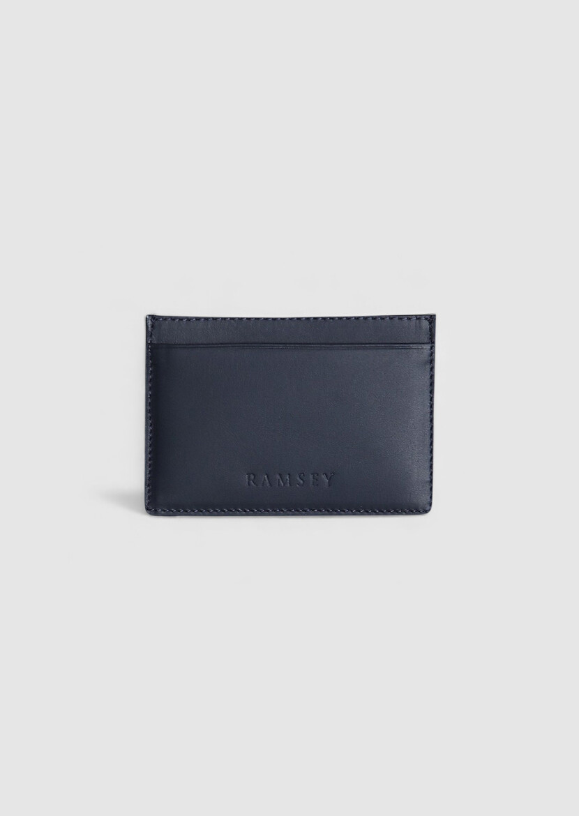 Dark Navyblue Cow Leather Card Holder - RAMSEY