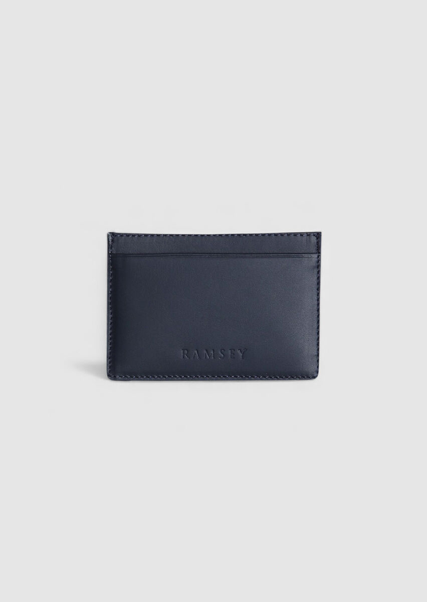 Dark Navyblue Cow Leather Card Holder - 1
